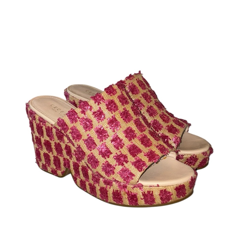 Cecelia New York Frost Platform Wedge Slide Sandals in Pink Pom - 9 - Picture 3 of 15
